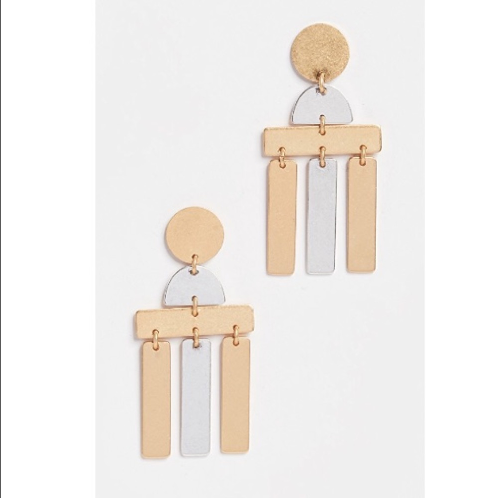 madewell // mixed metal chandelier earrings - Picture 3 of 3